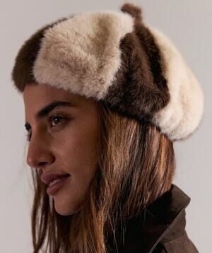 NWT Free People Faux Fur Beret | Ivory | OS